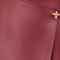 Yumi Burgundy Faux Leather Wrap Mini Skirt
