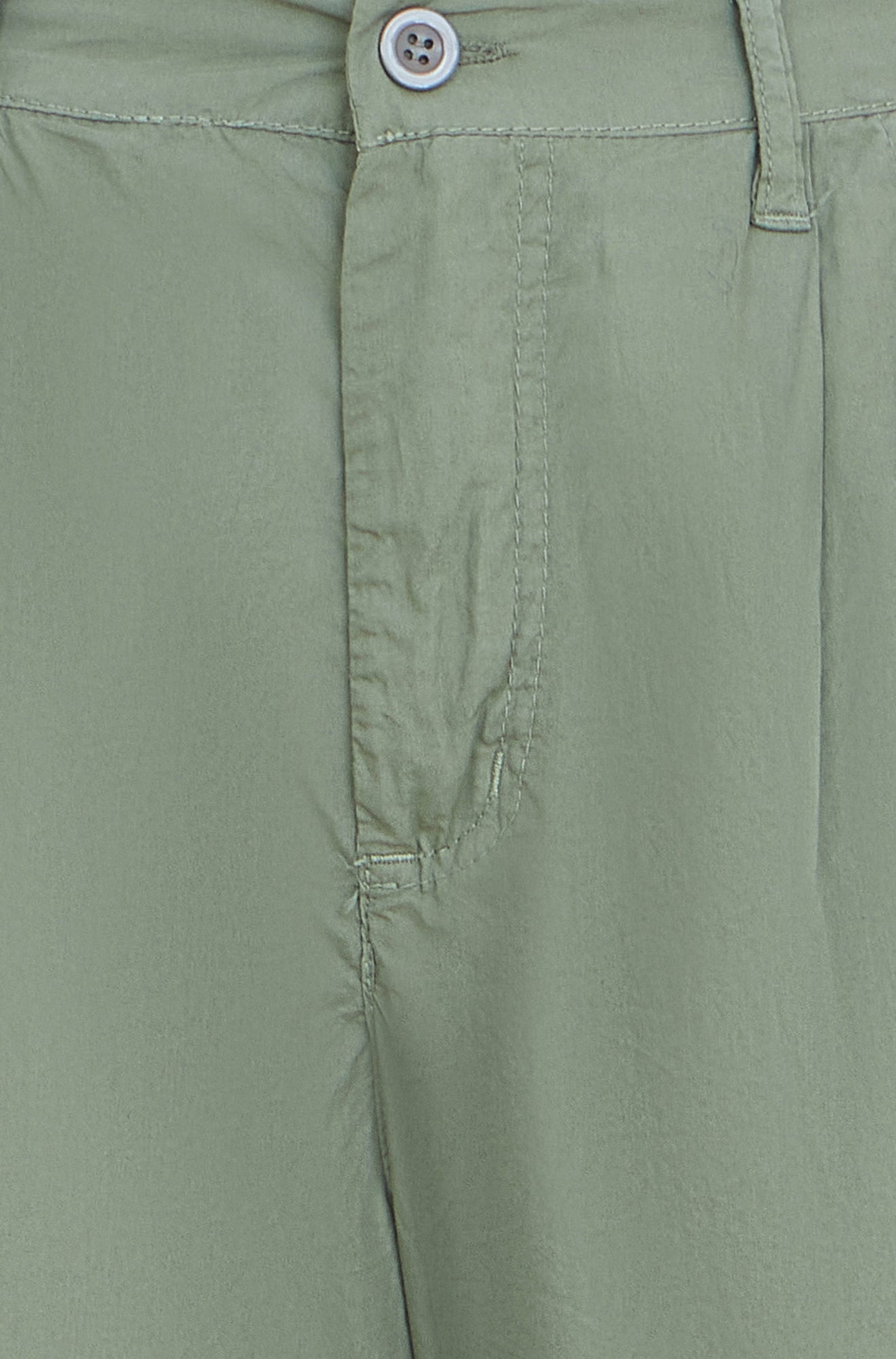 Yumi Khaki Cotton Canvas Chino Trousers