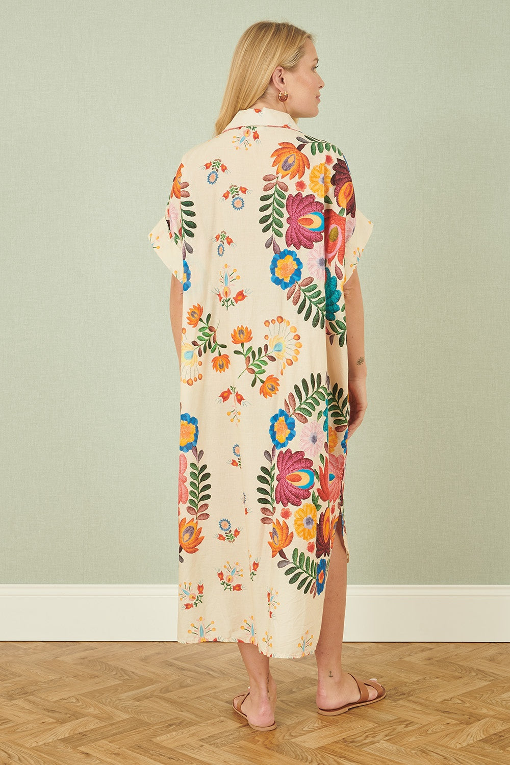 Yumi Multicoloured Folk Print Relaxed Tunic